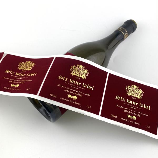 Red Velvet Wine Bottle Tags Silver Embossing Private Label Wine For Glass Bottles