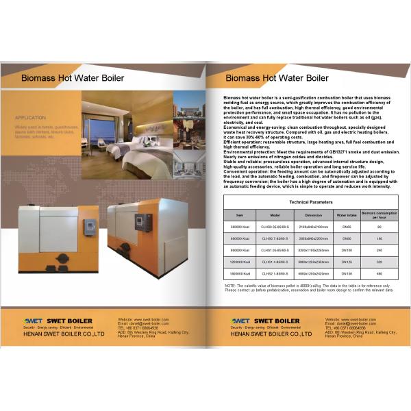 Efficient 800KW Chain Boiler , Industrial Heating Biomass Hot Water Boiler