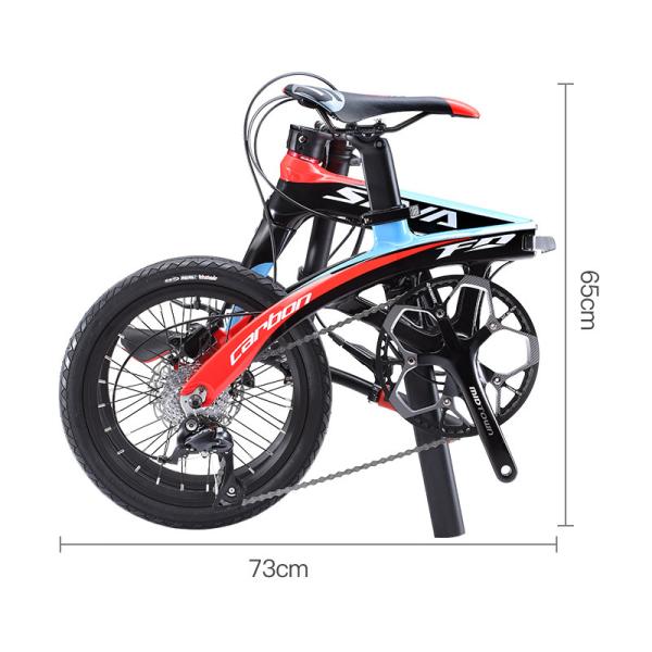 16 capacidade de carga dura do quadro 100KG da velocidade da bicicleta 9 da dobradura da fibra do carbono da polegada
