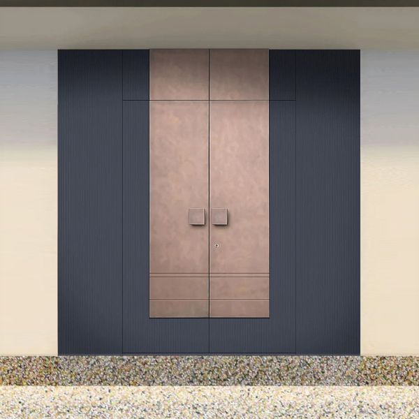 Contemporary Villa Doors Steel Modern Security Front Door Customized Pictures