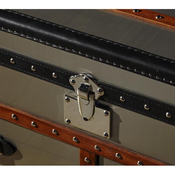 Brush Stainless Steel Side Coffee Table , Antique Vintage Trunk Coffee Table Business Storage