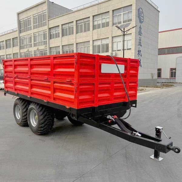 Hydraulic Dump Farm Trailer 5T Red Colour Two Alex Four Wheel 2060Kg