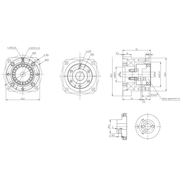 Strainwave Harmonic Drive Reducer Gear Box CNC Mass Production