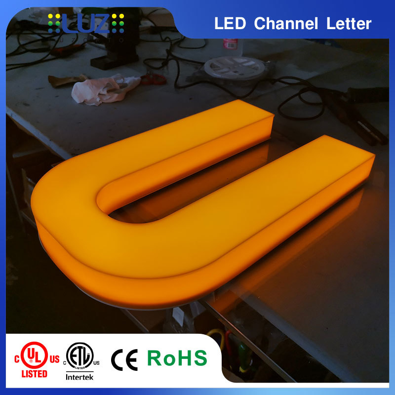 Custom 3D Acrylic LED Channel Letters | Front & Side Illuminated Outdoor Storefront Sign