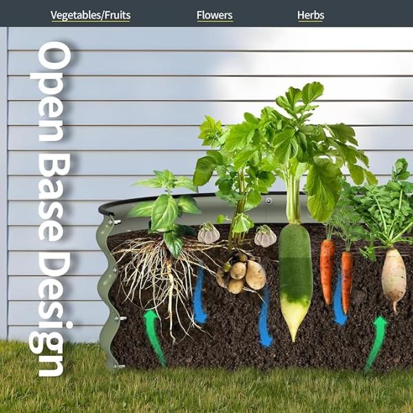 Easy Assembly Galvanized Metal Planter Boxes Galvanised Vegetable Planters 8*2*1.5Ft