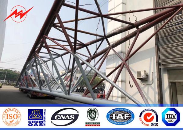 Communication Telecommunic Steel Mono Pole Telecom Three Legs Tower With 86 Galvanization Standard