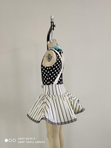 Oem Service Girls Dancewear Kids Dance Outfits White Black Color