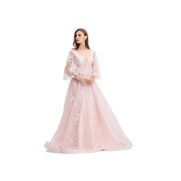 Arabic Style Evening White Long Sleeve Prom Dress For Women 100% Polyester Material