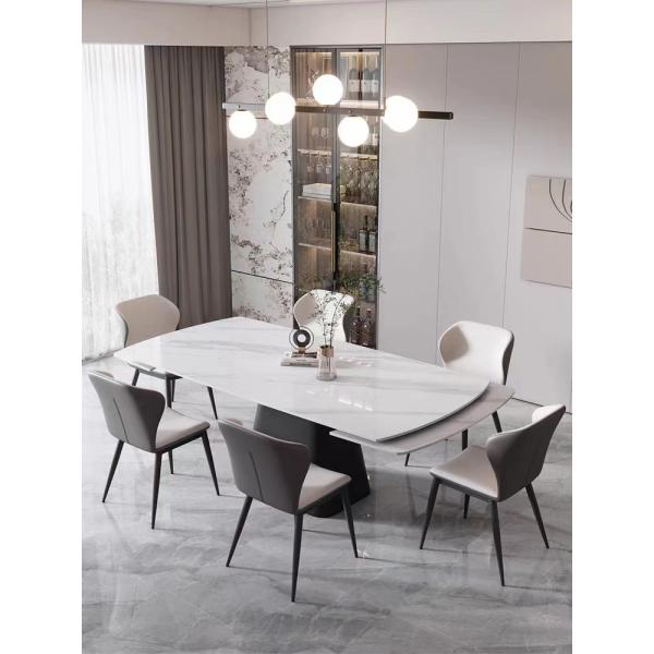 Custom Marble Dining Table Set Hotel Modern Restaurant Banquette Seating