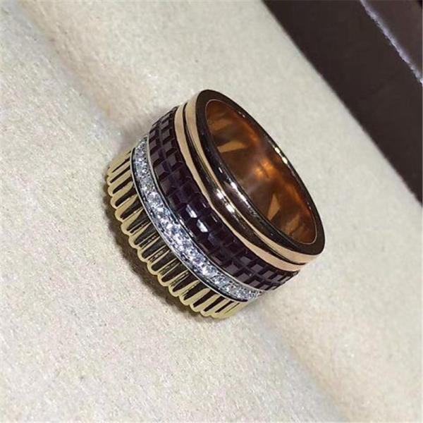 Jewelry factory in Shenzhen, China Br wide ring 18k white gold yellow gold rose gold diamond ring