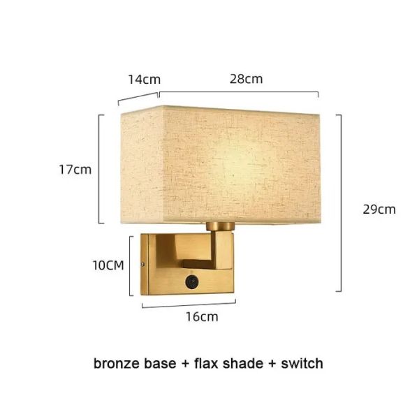USB Wall Lights with Switch Rectangle White Yellow Fabric mirror front light(WH-MR-95)