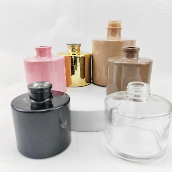 Luxury Electroplated Gold Silver Red Glass Perfume Reed Diffuser Bottle with Cap Box