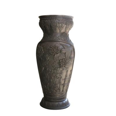 Golden Cast Iron Decor Antique Cast Iron Flower Pots / Metal Garden Urns Planters