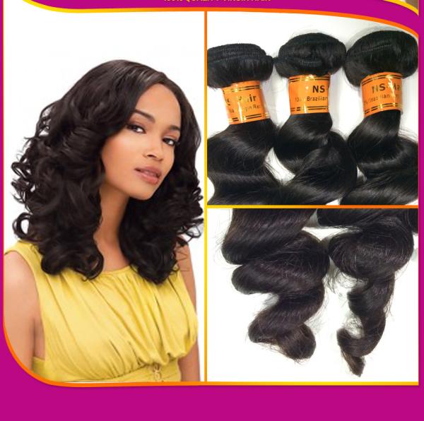 Top Quality Unprocessed 100%  Brazilian Human Hair Wefts Premium Quality Bouncy Virgin Hair Loose Wave With Closure
