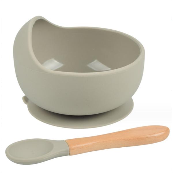 2-Pack Silicone Baby Feeding Set Suction Bowl and Spoon Dinnerware Supplies for Kids