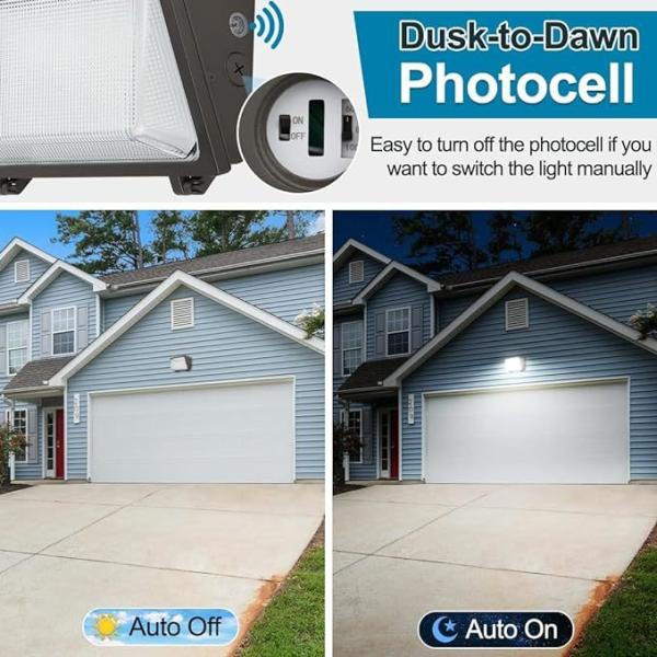 Casilla de aluminio 80W/100W/120W Potencia y CCT Seleccionable LED Pared de pared de luces Inodoro lámparas exteriores para el garaje granero