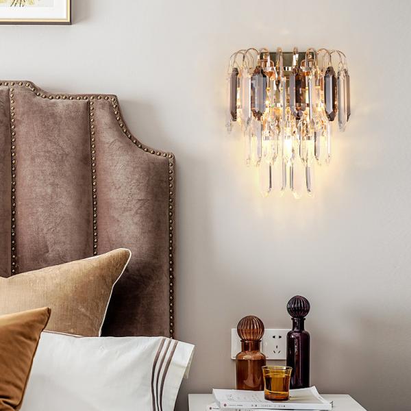 candelabros de parede contemporâneos K9 Crystal Led Wall Lights da parede de vidro de 22*28cm