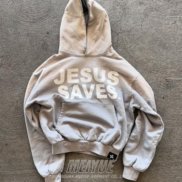 Vintage Gradient Color Acid Wash Pullover  Silk Screen Hoodies Anti Pilling