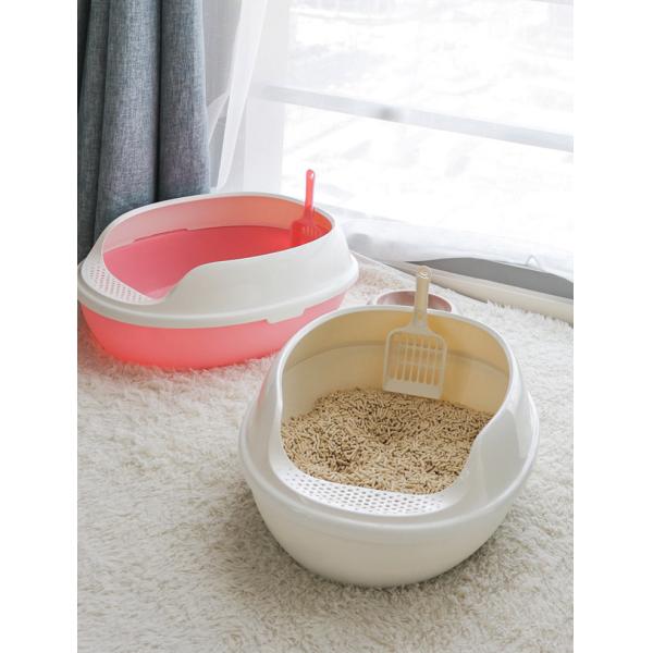 Cat Litter Box Anti-Splash Pet Dog Toilet Large Space Cat Plastic Cat Tray for Indoor