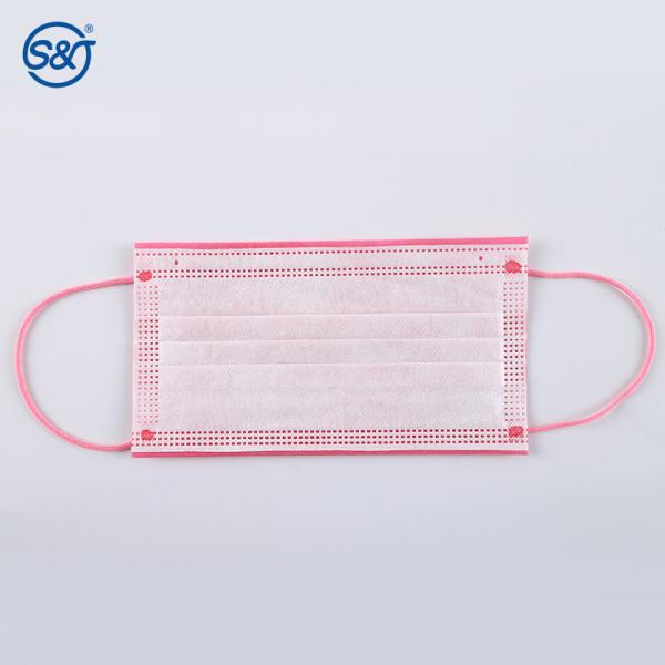 S&J Protective Pure Pink Disposable Medical Face Mask Surgical Cotton Ear Loop Daily Use Hospital Food Industry Dental Salon
