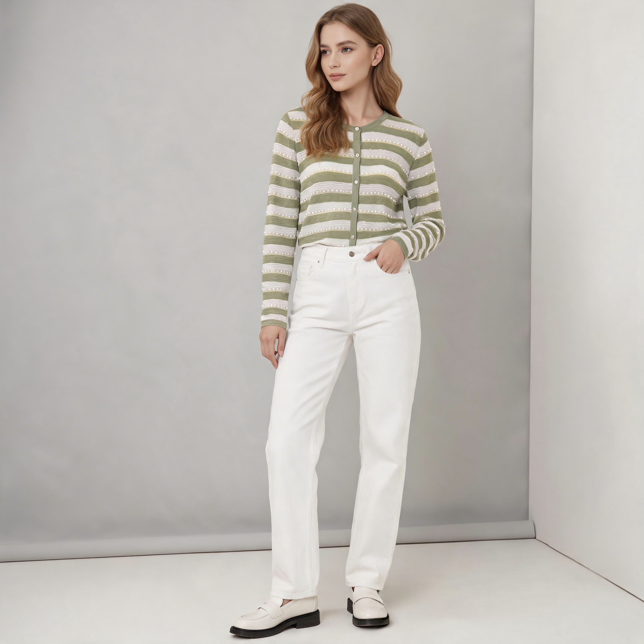 Breathable Cooling Pilling-Resistant Women's Knit Cardigan with Fitted Style