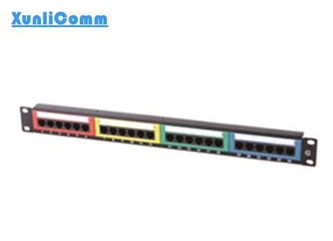 utp cat6 24 port 1u 19inch rj45 network colorful patch panel