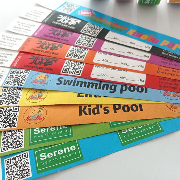 Custom Logo Sequential Numbering Tyvek Wristbands Swimming Pool Waterproof Ink Tyvek Bracelet Wrist Bands