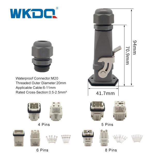 HDC / Heavy Duty Connector 4 Pins 5 Pins 6 Pins 8 Pins Top Entry