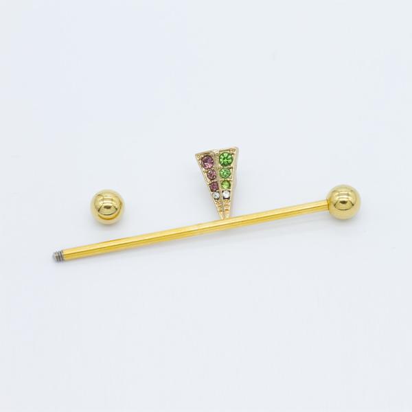 ouro perfurando industrial fresco Crystal Gems Pyramid colorido da joia de 38mm