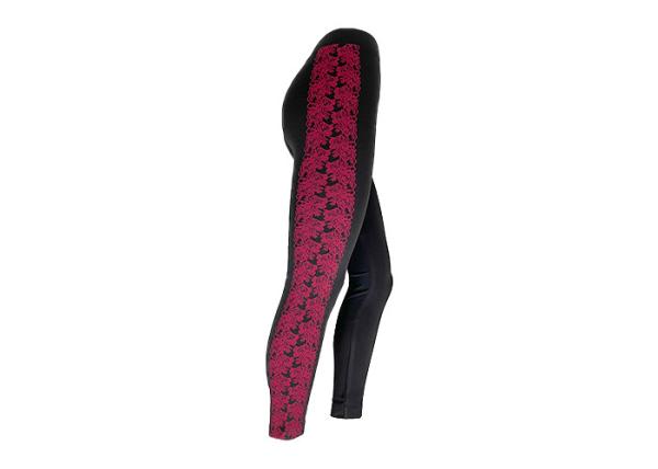 Women Rose Panel Detail Design High Waist Yoga Pants Seamless Leggings