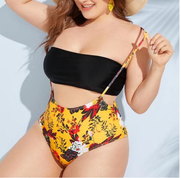 2019 New Plus SizeTwo piece Woman's swimwear Push up