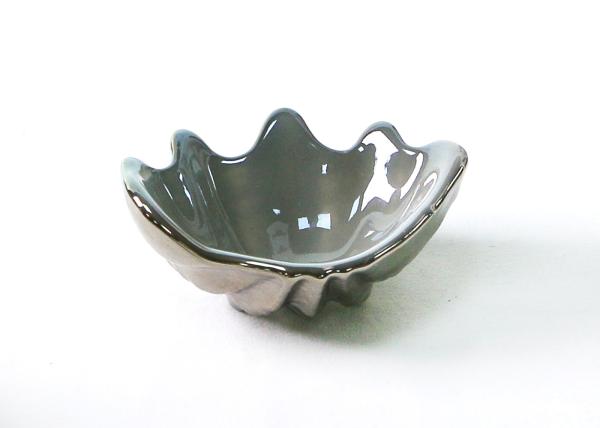 8.5cm Handmade Lead Free Glass Bowls Solid Gray Chopsticks Holder