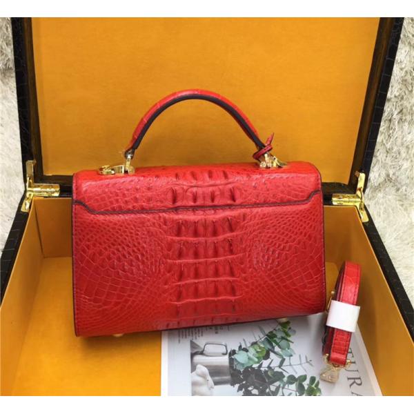 Genuine Alligator Skin Key Lock Closure Lady Small Handbag Authentic Crocodile Leather Women Flap Purse Shoulder Bag