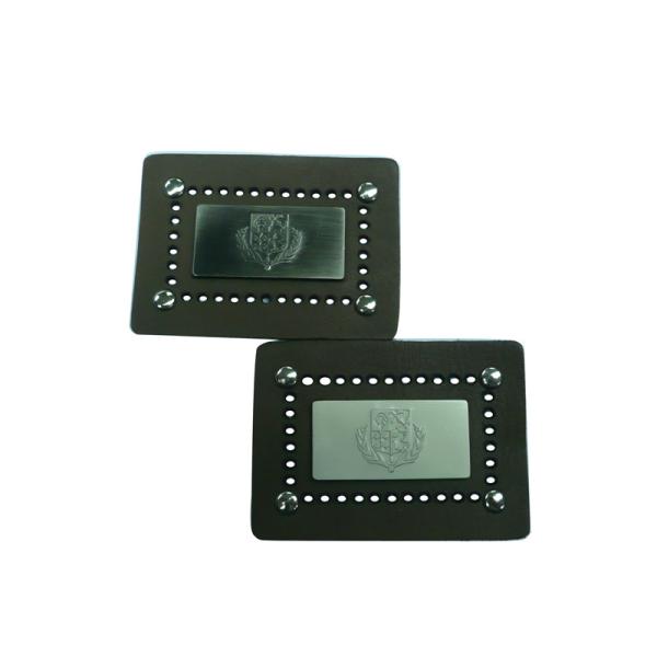 Customized Embossed Real Leather Patches For Garment / Shoes / Bags