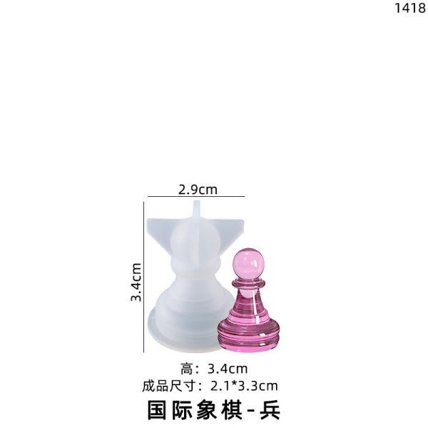 DIY crystal dropper mold, three-dimensional international chess piece board silicone mold