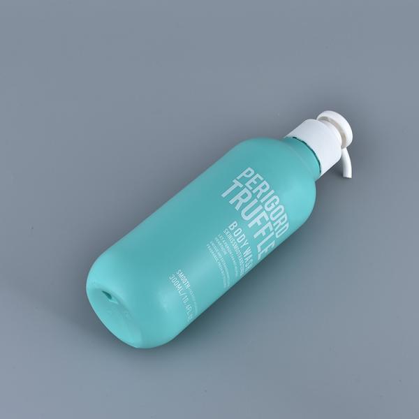 300ml Round HDPE Body Wash Pump Bottle With Hot Stamping Surface
