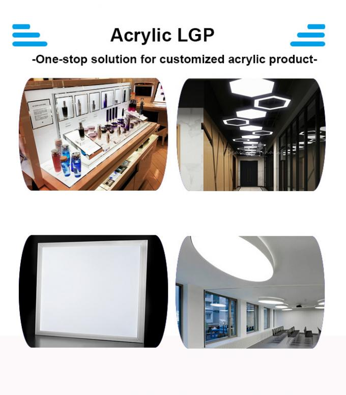 Custom 1220*2440mm 1220*1830mm Acrylic Light Guide Plate Edge Lit Design