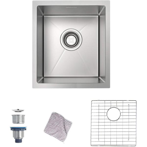 17'' X 19'' Undermount Stainless Steel Kitchen Sink Bar Or Prep Square Shape