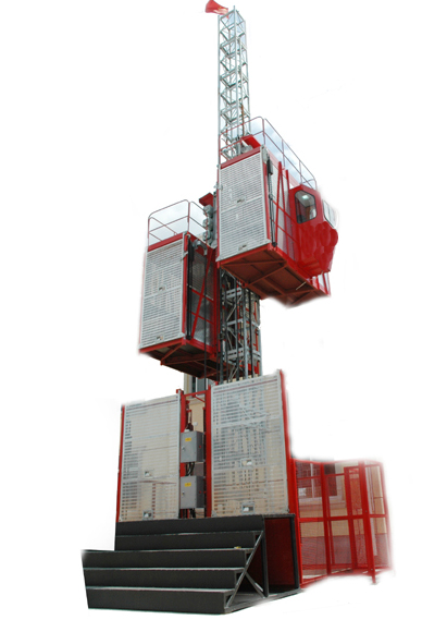 Construction Cage Hoist 2700kg with Hot Dipped Zinc SC100 , OEM