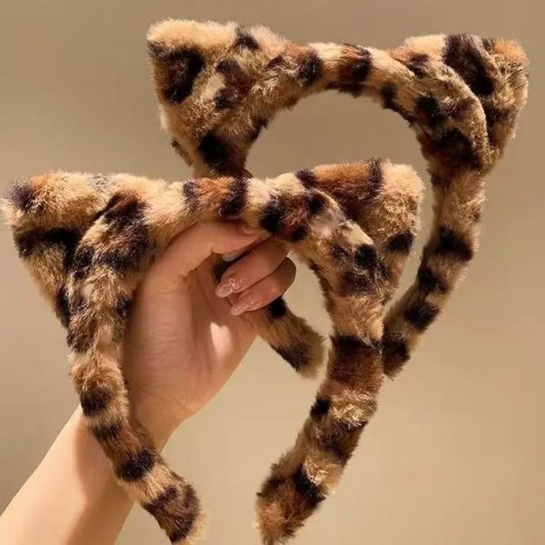 Retro Plush Leopard Print Headband