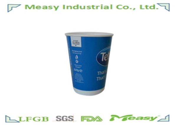 Blue 400ml Disposable Paper Cups For Hot Coffee / Milk / Insulation