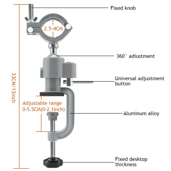 Стойка точильщика алюминиевого сплава с универсальными зажимными тисками