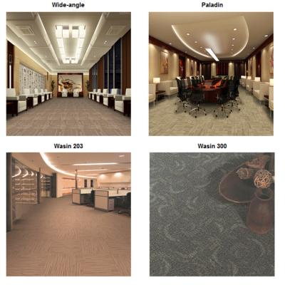 Commercial Natural Woven Carpet / PP Carpet Tile Black Multi Level Loop