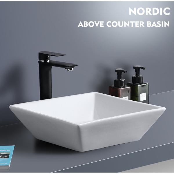 Таз стороны мытья таблицы раковины Bathroom сосуда квадрата Само-чистки белый