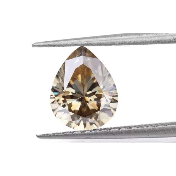 Synthetic Corundum Moissanite Diamond Light Yellow Champagne Pear Loose Moissanite Stones for Ring