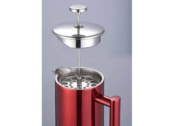 1000ml 34oz Red Color Paint Double Wall Stainless Steel French Press With Extra Filters