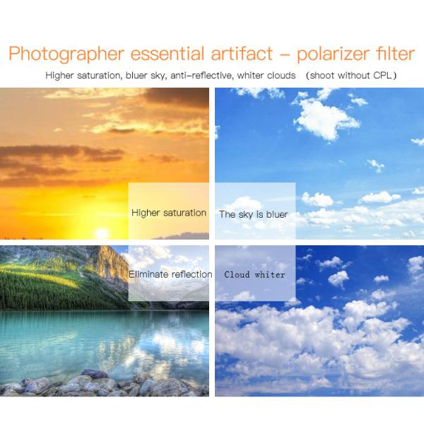 HD MRC Polarizing Filters Remove Reflective Light CPL Filter for Landscape Photography