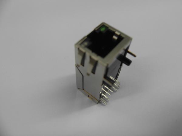 12 Pin Shielded 1000 BASE - TX Industrial Integrated Magnetics RJ45 Connector, Bi-Color LED