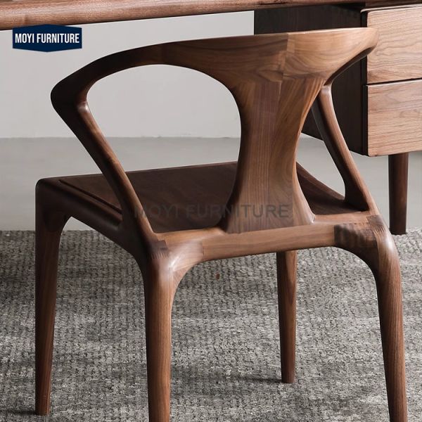Home Furniture Nordic Commercial Modern Solid Wood Frame Leather Upholstered Wooden Legs Brown Luxury Wicker Back Dining Chairs with Armrest