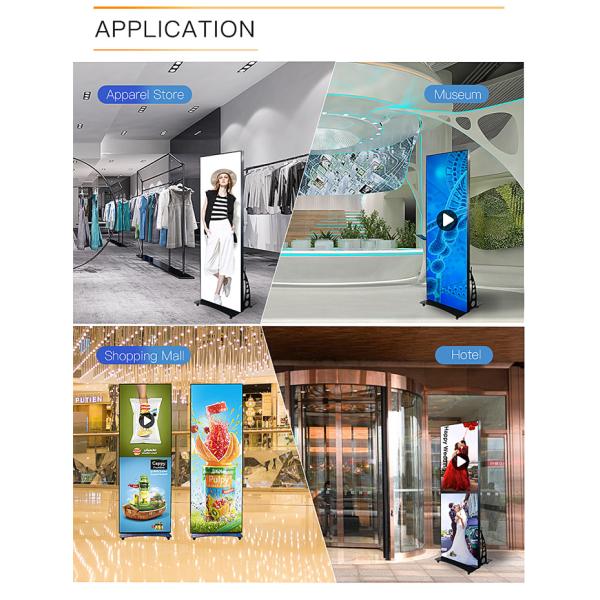 Support d'intérieur P1.86 32 de plancher d'affiche futée de LED Digital 49 55 pouces